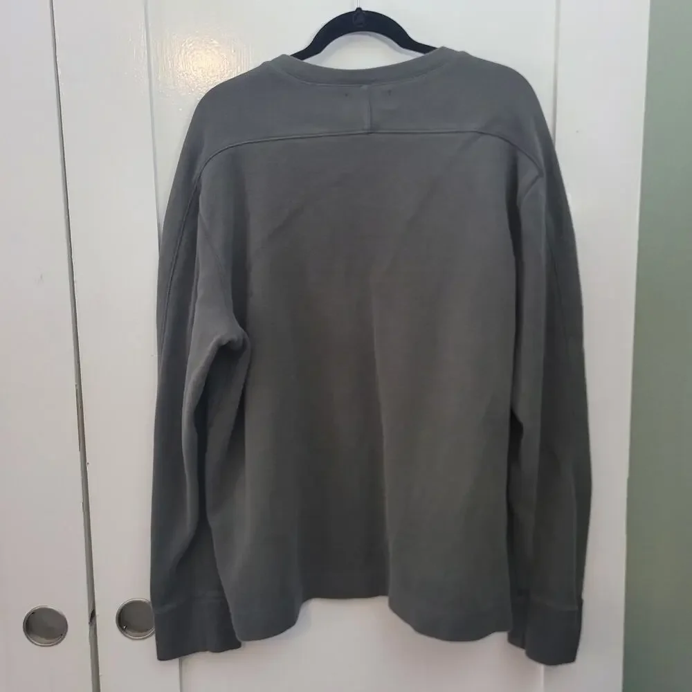 Banana Republic Size XLT Ribbed Olive Green‎ Long Sleeve Henley Classic Casual